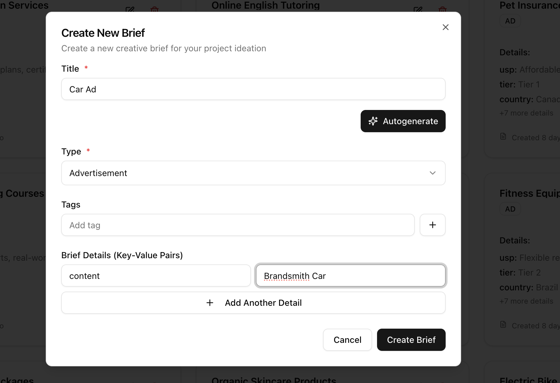 Create Your Brief